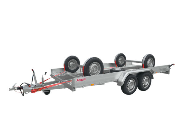 Anssems Fahrzeugtransporter gebremst AMT-2000 400x188-ECO mit EasyFix und Reserverad